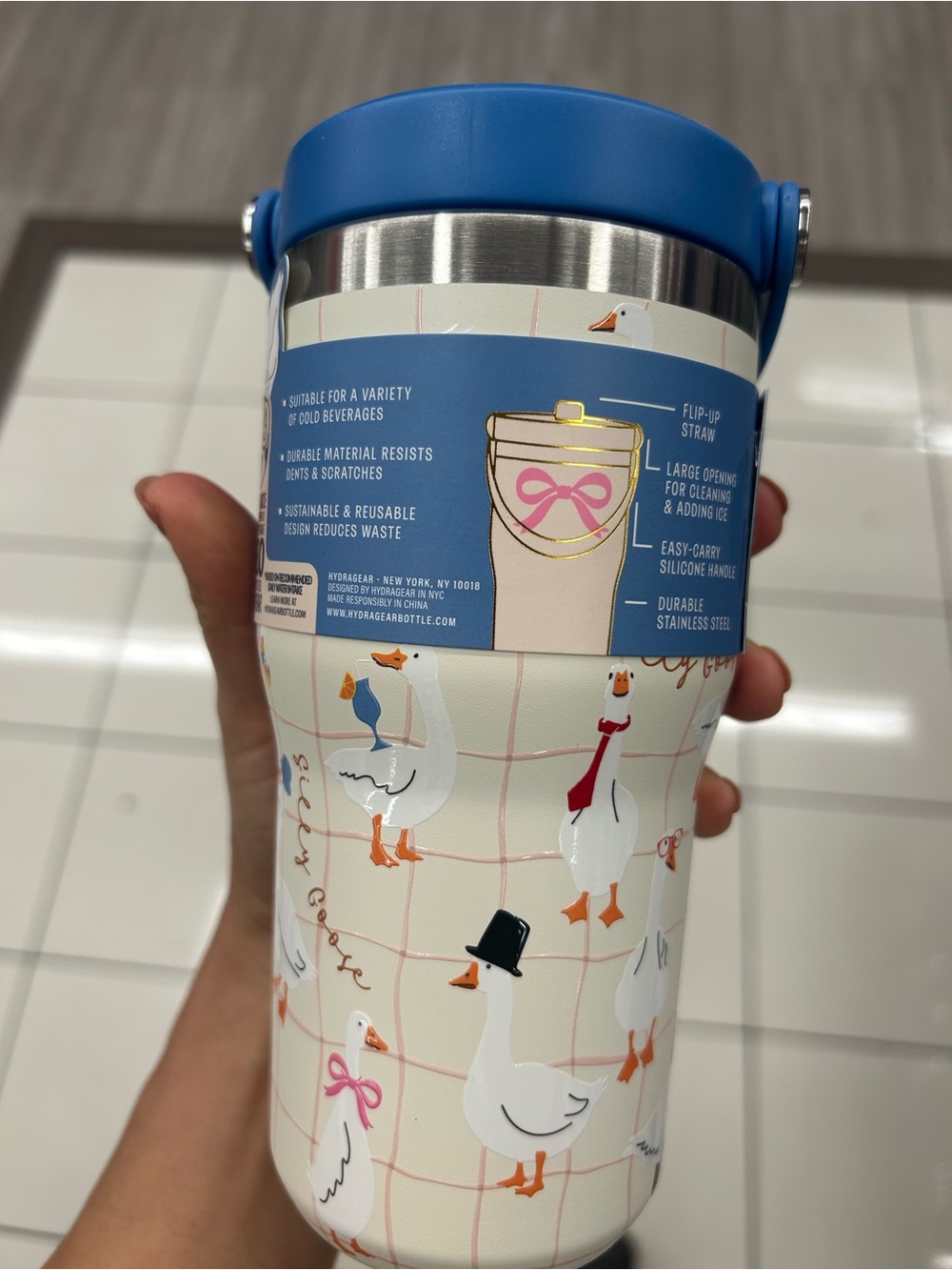 NWT Meridian blue goose Stainless Steel Water Bottle - 20 oz - Picture 2 of 3